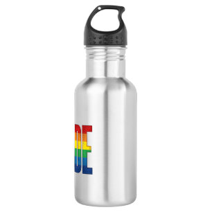 Vintage Rainbow Pride Typography Shirt Design_1 Stainless Steel Water Bottle