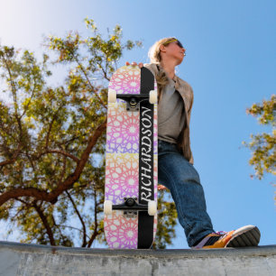 Vintage Rainbow snowflake personalize Skateboard