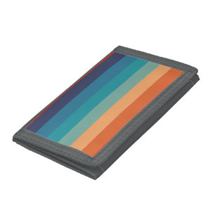 Vintage Rainbow Stripe Retro 80s 90s Colorful Trifold Wallet