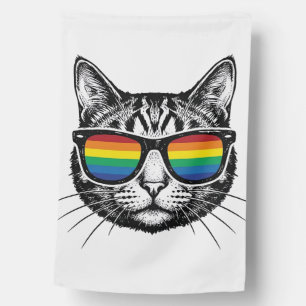 Vintage Rainbow Sunglasses Cat Pride Shirt Design_ House Flag