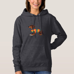 Vintage Rainbow Sweater Dachshund Cute Long Dog Il