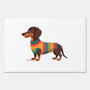 Vintage Rainbow Sweater Dachshund Cute Long Dog Il Sign