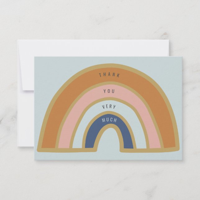 Vintage Rainbow Thank You Cards (Front)