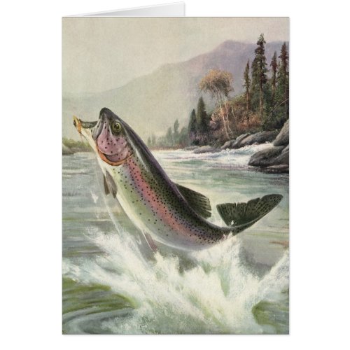 Vintage Rainbow Trout Fisherman Fishing for Fish