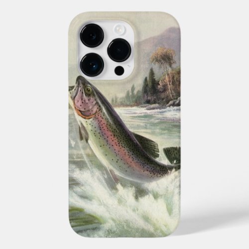 Vintage Rainbow Trout Fisherman Fishing for Fish Case_Mate iPhone 14 Pro Case