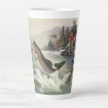 Vintage Rainbow Trout Fisherman Fishing for Fish Latte Mug