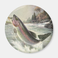 Vintage Rainbow Trout Fisherman Fishing for Fish