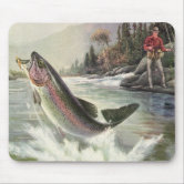 Trout Fly Fishing Nature Outdoor Fisherman Mouse Pad
