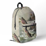 Vintage Rainbow Trout Fisherman Fishing for Fish Printed Backpack