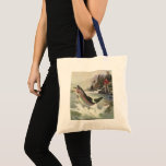 Vintage Rainbow Trout Fisherman Fishing for Fish Tote Bag