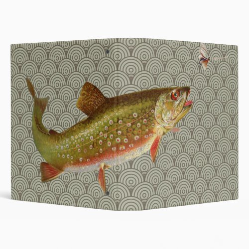 Vintage Rainbow Trout Fly Fishing 3 Ring Binder