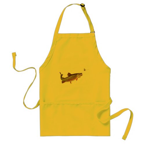 Vintage Rainbow Trout Fly Fishing Adult Apron