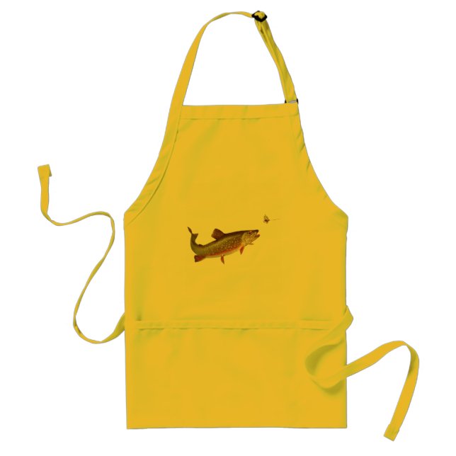 Vintage Rainbow Trout Fly Fishing Adult Apron (Front)
