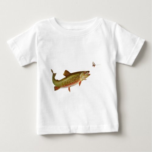 Vintage Rainbow Trout Fly Fishing Baby T_Shirt