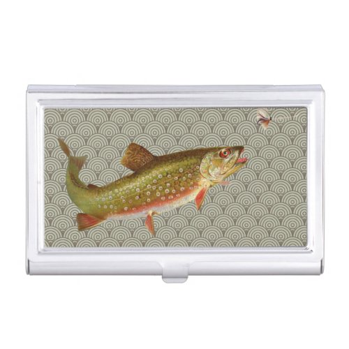 Vintage Rainbow Trout Fly Fishing Business Card Case