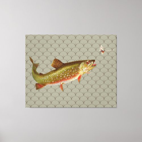 Vintage Rainbow Trout Fly Fishing Canvas Print