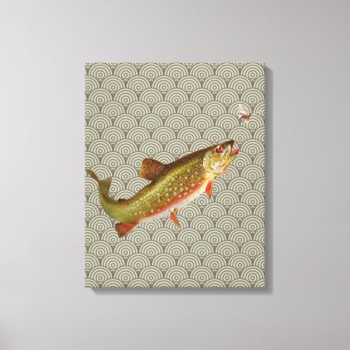 Vintage Rainbow Trout Fly Fishing Canvas Print