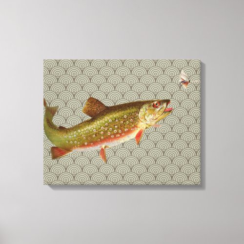 Vintage Rainbow Trout Fly Fishing Canvas Print