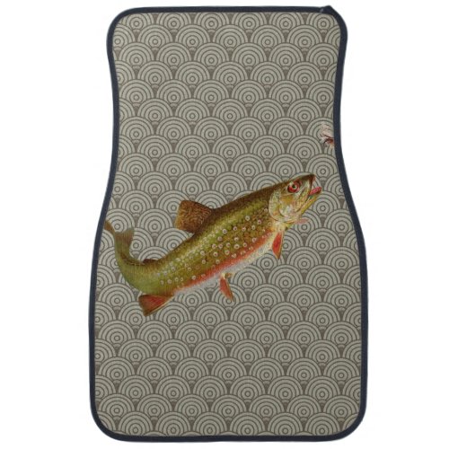 Vintage Rainbow Trout Fly Fishing Car Mat