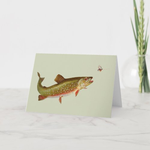 Vintage Rainbow Trout Fly Fishing Card