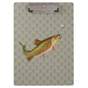 Vintage Rainbow Trout Fly Fishing Clipboard