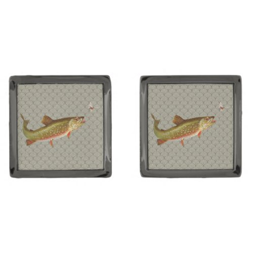 Vintage Rainbow Trout Fly Fishing Cufflinks