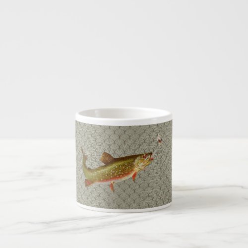 Vintage Rainbow Trout Fly Fishing Espresso Cup
