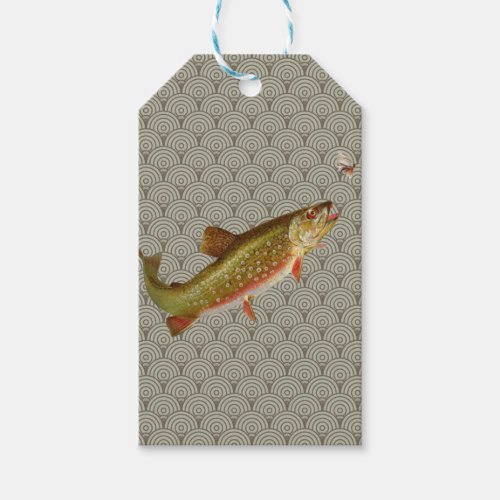 Vintage Rainbow Trout Fly Fishing Gift Tags