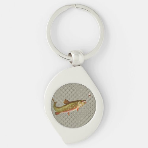 Vintage Rainbow Trout Fly Fishing Keychain