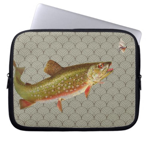 Vintage Rainbow Trout Fly Fishing Laptop Sleeve