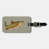 Vintage Rainbow Trout Fisherman Fishing for Fish Luggage Tag