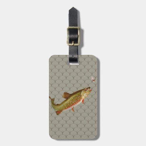 Vintage Rainbow Trout Fly Fishing Luggage Tag