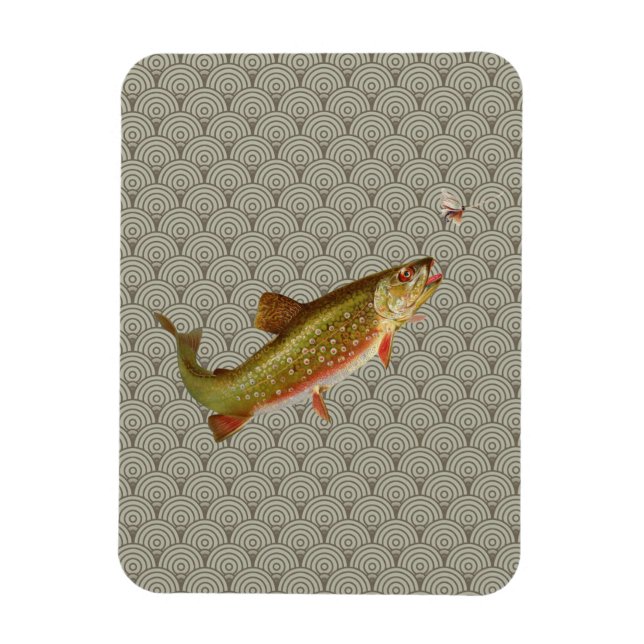 Vintage Rainbow Trout Fly Fishing Magnet (Vertical)