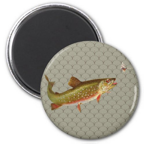 Vintage Rainbow Trout Fly Fishing Magnet