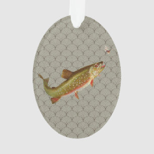 Vintage Rainbow Trout Fly Fishing Ornament