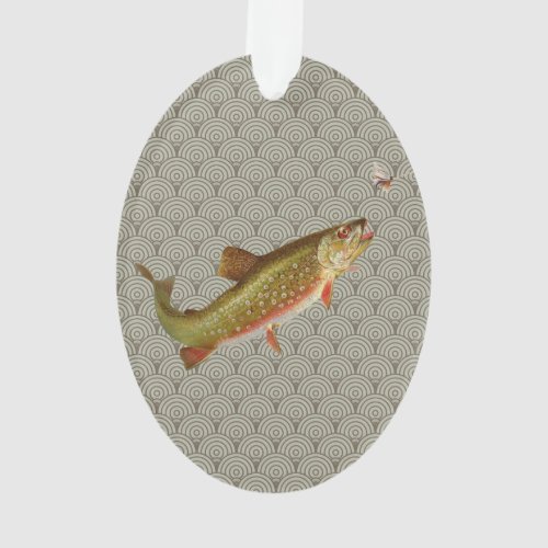 Vintage Rainbow Trout Fly Fishing Ornament