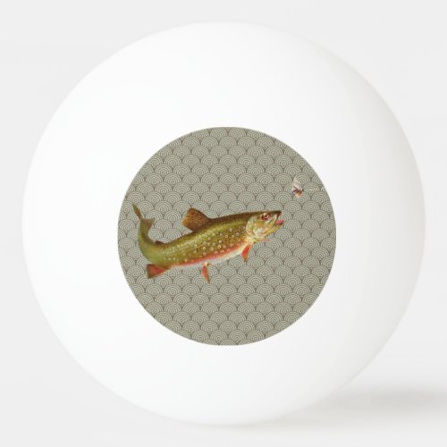 Vintage Rainbow Trout Fly Fishing Ping Pong Ball