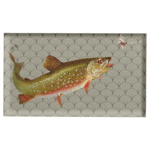 Vintage Rainbow Trout Fly Fishing Place Card Holder