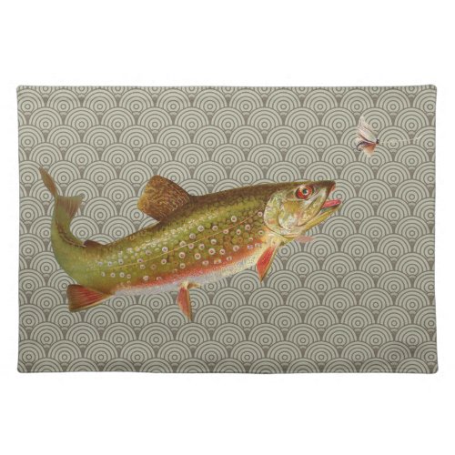 Vintage Rainbow Trout Fly Fishing Placemat