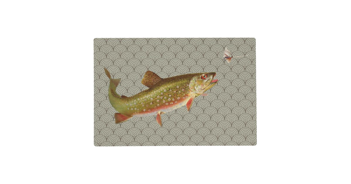 Vintage Rainbow Trout Fly Fishing Placemat Zazzle
