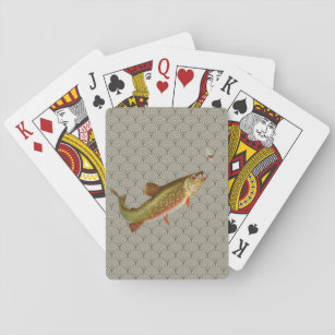 Vintage Rainbow Trout Fly Fishing Playing Cards