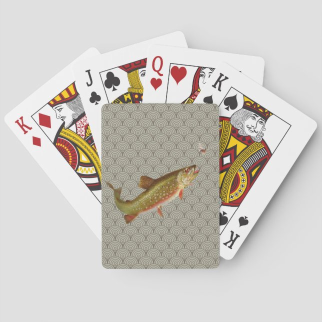 Vintage Rainbow Trout Fly Fishing Poker Cards (Back)