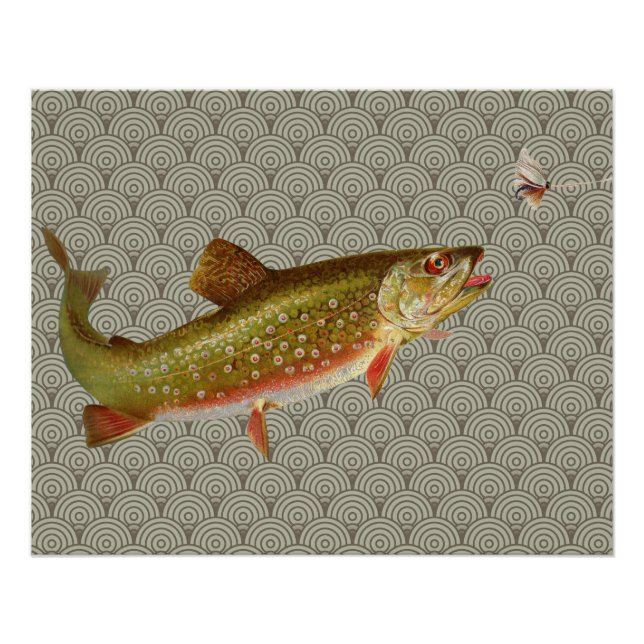 Vintage Rainbow Trout Fly Fishing Poster (Front)