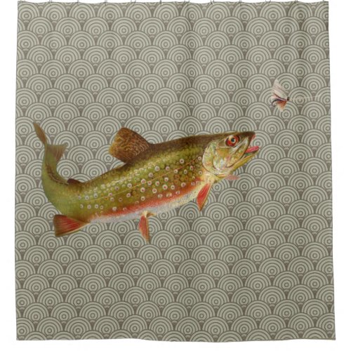 Vintage Rainbow Trout Fly Fishing Shower Curtain