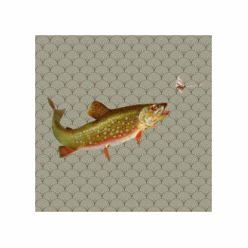 Vintage Rainbow Trout Fly Fishing Statuette