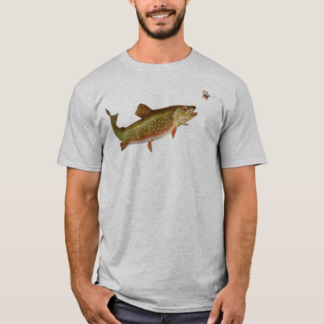 Vintage Rainbow Trout Fly Fishing T-Shirt (Front)