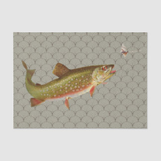 Vintage Rainbow Trout Fly Fishing Tissue Paper