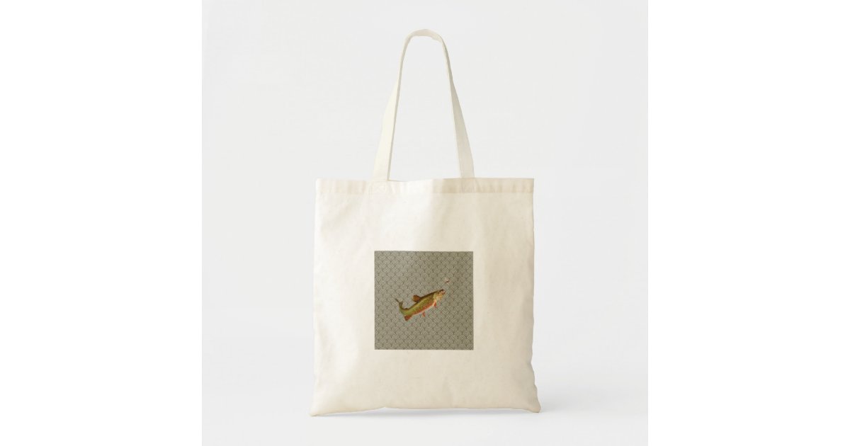 Vintage Rainbow Trout Fly Fishing Tote Bag | Zazzle