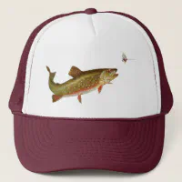 Brown Trout Wish I Was Fishing Trucker Hat, Zazzle