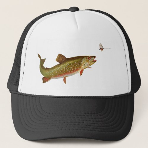 Vintage Rainbow Trout Fly Fishing Trucker Hat